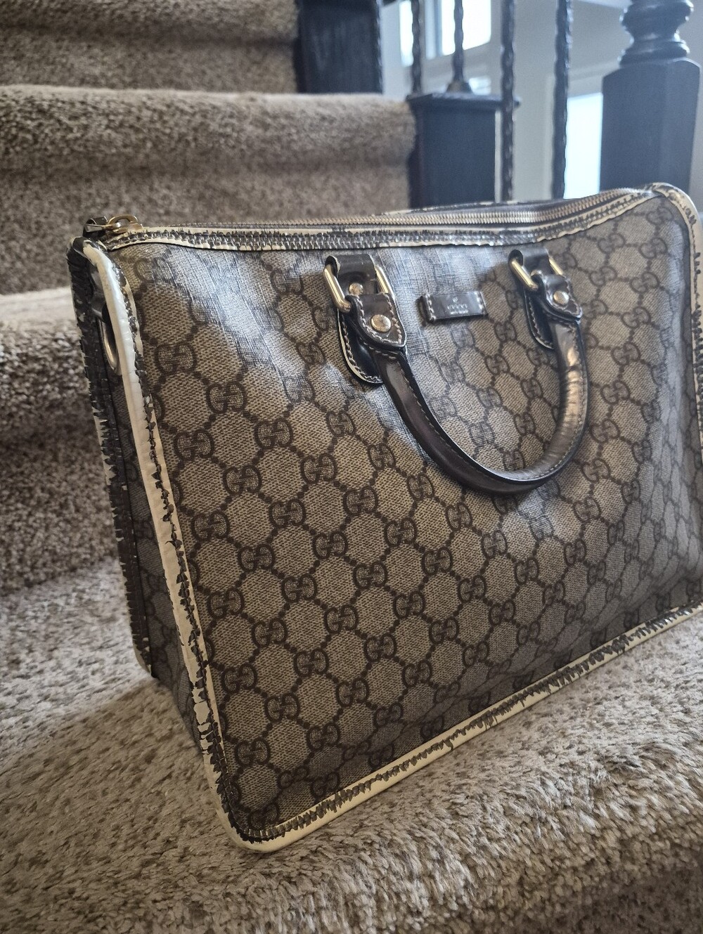 Gucci GG Supreme Joy Boston Bag 190259 Vintage Tote - Fair/TLC